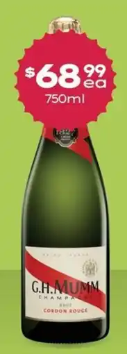 Thirsty Camel G.H. Mumm Champagne Brut Cordon Rouge offer