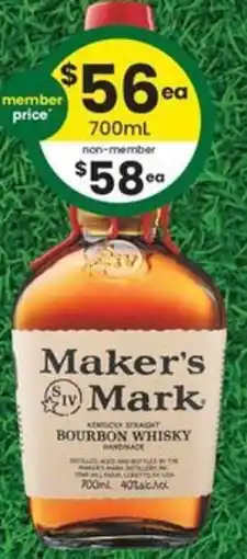 The Bottle O Maker's Mark Kentucky Straight Bourbon Whisky offer