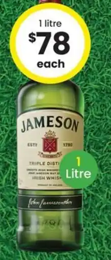 The Bottle O Jameson Irish Whisky offer