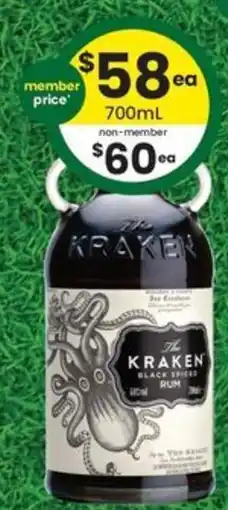 The Bottle O The Kraken Black Spiced Rum offer