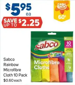 Foodland Sabco Rainbow Microfibre Cloth 10 Pack offer