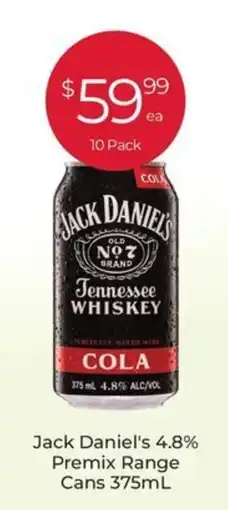 Porters Jack Daniel's 4.8% Premix Range Cans offer