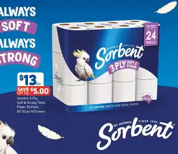 Foodland Sorbent 3 Ply Soft & Strong Toilet Paper offer