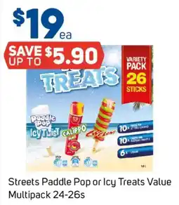 Foodland Streets Paddle Pop or Icy Treats Value Multipack offer