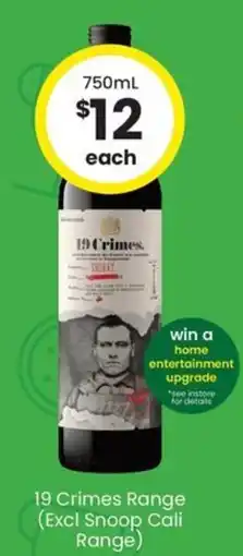 The Bottle O 19 Crimes Shiraz offer