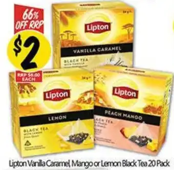 Lipton Vanilla Caramel Mango or Lemon Black Tea