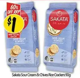 NQR Sakata Sour Cream & Chives Rice Crackers offer