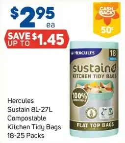 Foodland Hercules Sustain 8L-27L Compostable Kitchen Tidy Bags offer