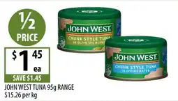 Supabarn John West Tuna 95g Range offer