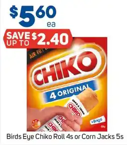 Foodland Birds Eye Chiko Roll 4s or Corn Jacks 5s offer