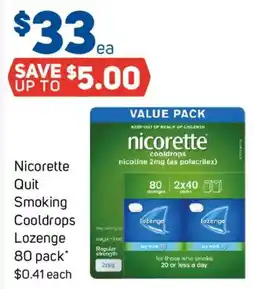 Foodland Nicorette Quit Smoking Cooldrops Lozenge offer