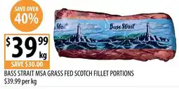 Supabarn Bass Strait MSA Grass Fed Scotch Fillet Portions offer