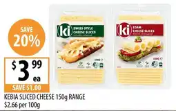 Supabarn Kebia Sliced Cheese 150g Range offer