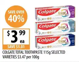 Supabarn Colgate Total Toothpaste offer