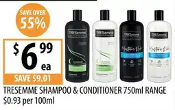Supabarn TRESemmé Shampoo & Conditioner 750ml Range offer