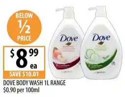 Supabarn Dove Body Wash 1L Range offer