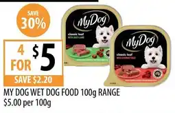 Supabarn My Dog Wet Dog Food 100g Range offer