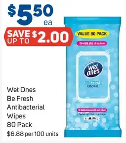 Foodland Wet Ones Be Fresh Antibacterial Wipes offer
