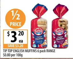 Supabarn Tip Top English Muffins offer