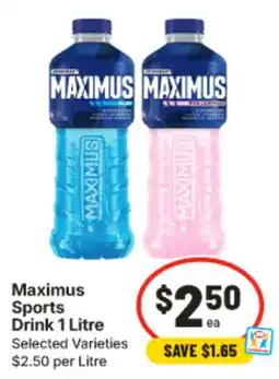 IGA Maximus Sports Drink 1 Litre offer