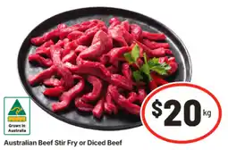 IGA Australian Beef Stir Fry or Diced Beef offer