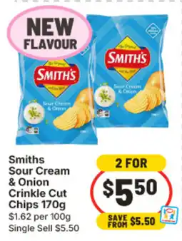IGA Smiths Sour Cream & Onion Crinkle Cut Chips offer