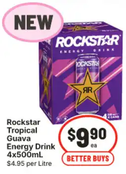 IGA Rockstar Tropical Guava Energy Drink offer