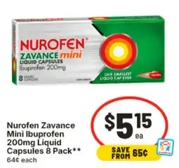 IGA Nurofen Zavance Mini Ibuprofen 200mg Liquid Capsules offer