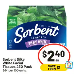 IGA Sorbent Silky White Facial Tissues offer