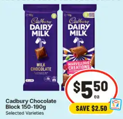 IGA Cadbury Chocolate Block offer