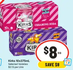 IGA Kirks 10x375mL Selected Varieties offer