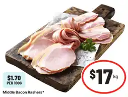 IGA Middle Bacon Rashers offer
