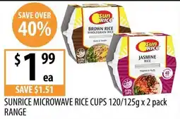 Supabarn Sunrice Microwave Rice Cups offer