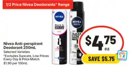 IGA Nivea Anti-perspirant Deodorant offer
