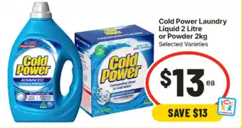 Cold Power Laundry Liquid or Powder
