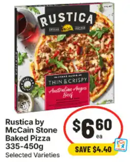 IGA Rustica by McCain Stone Baked Pizza offer