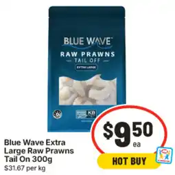IGA Blue Wave Extra Large Raw Prawns Tail On offer