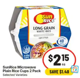 IGA SunRice Microwave Plain Rice Cups offer