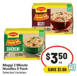 IGA Maggi 2 Minute Noodles Selected Varieties offer