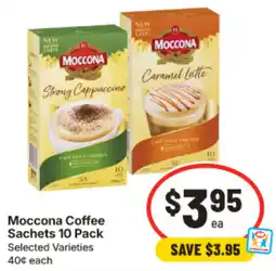 IGA Moccona Coffee Sachets 10 Pack Selected Varieties offer