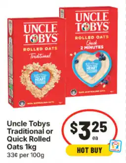 IGA Uncle Tobys Rolled Oats offer