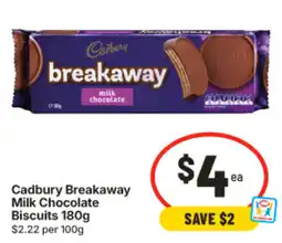 IGA Cadbury Breakaway Milk Chocolate Biscuits offer