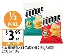 Supabarn Humble Organic Potato Chips 135g Range offer