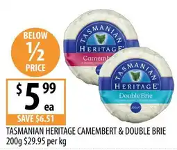Supabarn Tasmanian Heritage Camembert & Double Brie offer