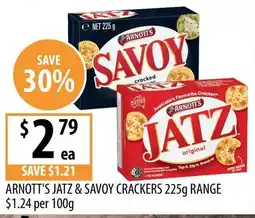 Supabarn Arnott's Jatz & Savoy Crackers offer