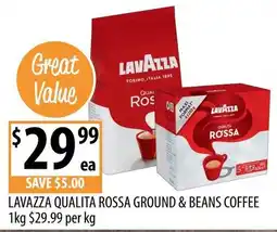 Supabarn Lavazza Qualita Rossa Ground & Beans Coffee offer