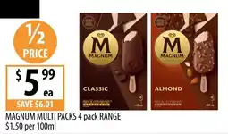 Supabarn Magnum Multi Packs 4 pack Range offer