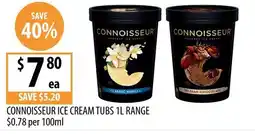 Supabarn Connoisseur Ice Cream Tubs 1L Range offer
