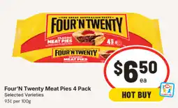 IGA Four'n Twenty Meat Pies offer