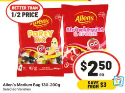 IGA Allen's Medium Bag 130-200g Selected Varieties offer